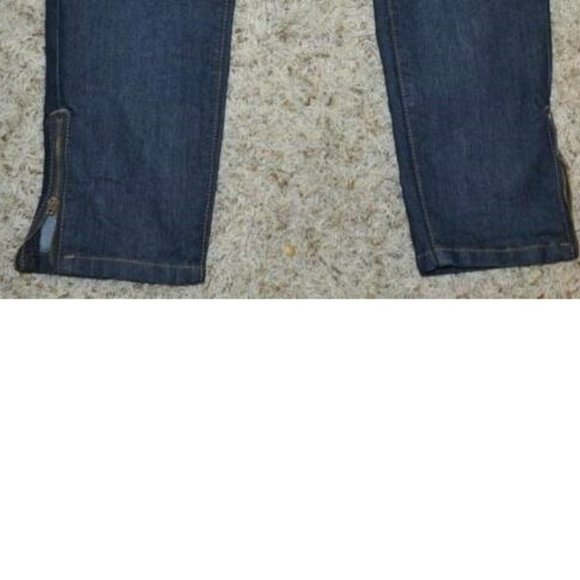 *Skinny Jeans Adam Levine Blue size 3/4 Zip Legs Ankle Denim Stretch Flat Front - Picture 3 of 4